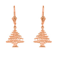 Yellow Gold Lebanese Cedar Tree Earrings(Available in Yellow/Rose/White Gold)