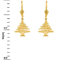 Yellow Gold Lebanese Cedar Tree Earrings(Available in Yellow/Rose/White Gold)