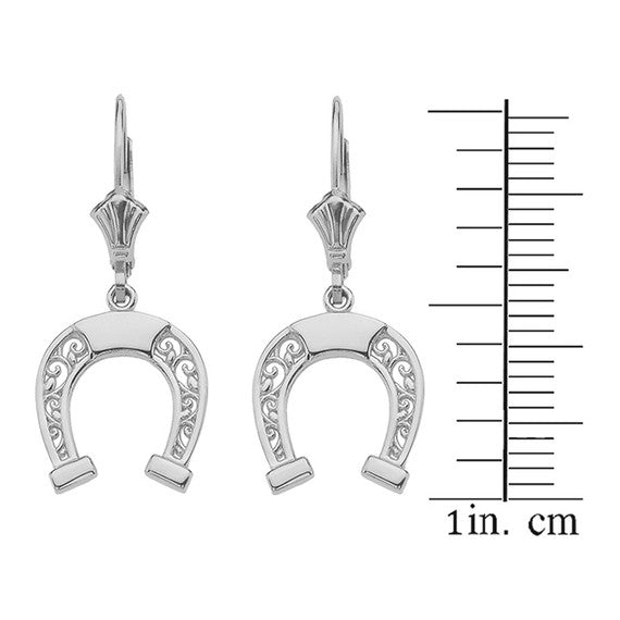 Sterling Silver Filigree Horseshoe Earrings