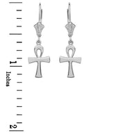 Sterling Silver Egyptian Ankh Polished Earrings
