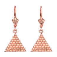 Gold Egyptian Pyramid Triangle Earrings(Available in Yellow/Rose/White Gold)