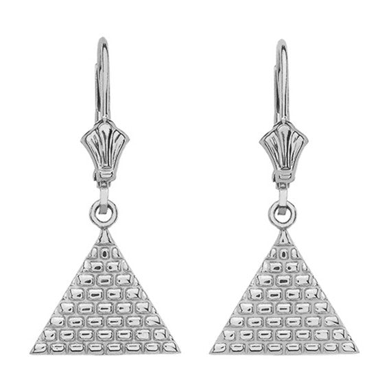 Gold Egyptian Pyramid Triangle Earrings(Available in Yellow/Rose/White Gold)