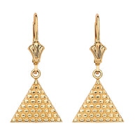 Gold Egyptian Pyramid Triangle Earrings(Available in Yellow/Rose/White Gold)