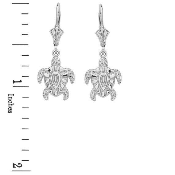 Sterling Silver Tribal Hawaiian Turtle Earrings