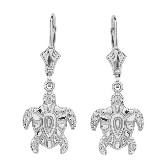 Sterling Silver Tribal Hawaiian Turtle Earrings