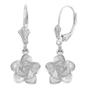 Gold Rose Flower Diamond Cut Earring Set(Available in Yellow/Rose/White Gold)