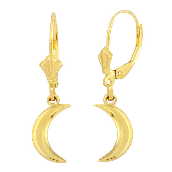 Gold Crescent Moon Earring Set(Available in Yellow/Rose/White Gold)