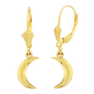 Gold Crescent Moon Earring Set(Available in Yellow/Rose/White Gold)