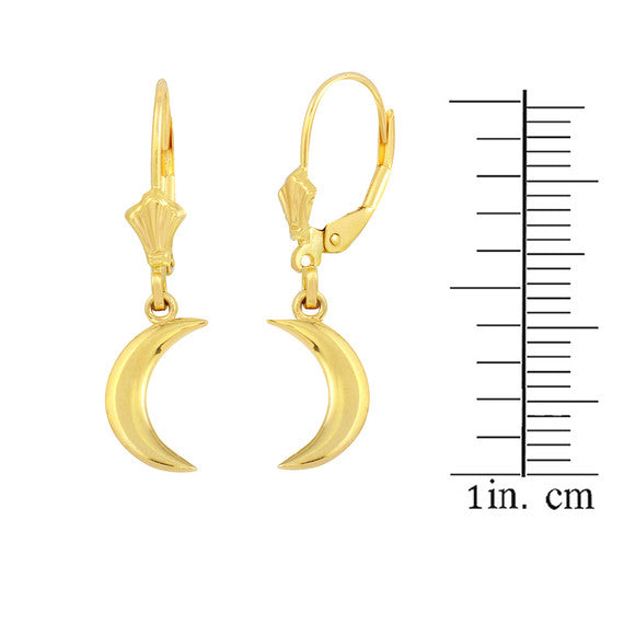 Gold Crescent Moon Earring Set(Available in Yellow/Rose/White Gold)