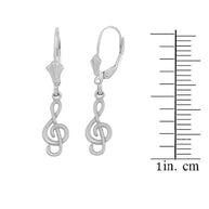 Sterling Silver Treble Clef Musical Symbol Earring Set