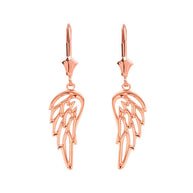Filigree Guardian Angel Wing Drop Earring Set(Available In Yellow/Rose/White Gold)