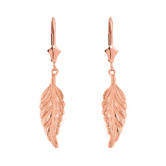 Bohemia Boho Feather Drop Earring Set(Available In Yellow/Rose/White Gold)