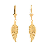 Bohemia Boho Feather Drop Earring Set(Available In Yellow/Rose/White Gold)