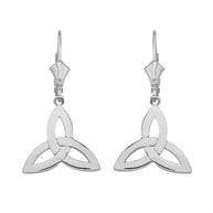 Sterling Silver Celtic Trinity Knot Triquetra Drop Earring Set