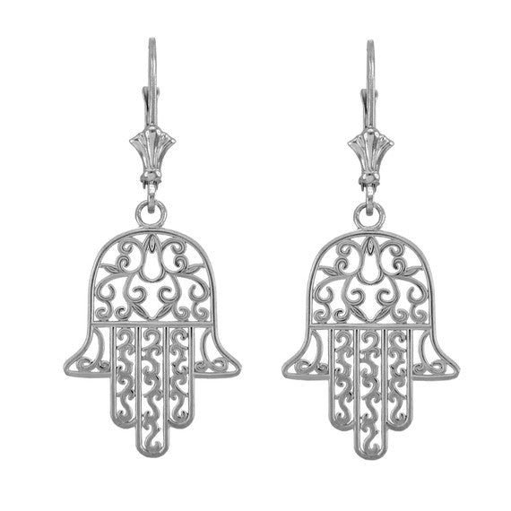 Sterling Silver Hamsa Earrings