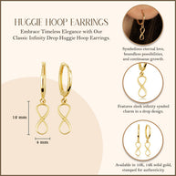 Yellow Gold Classic Infinity Huggie Hoop Earrings