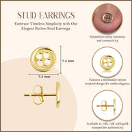 Yellow Gold Button Stud Earrings