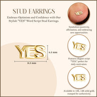 Yellow Gold Yes & No Stud Earrings