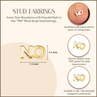 Yellow Gold Yes & No Stud Earrings