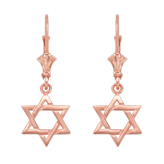 Gold Jewish Star of David Earrings(Available in Yellow/Rose/White Gold)