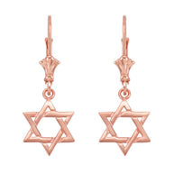 Gold Jewish Star of David Earrings(Available in Yellow/Rose/White Gold)