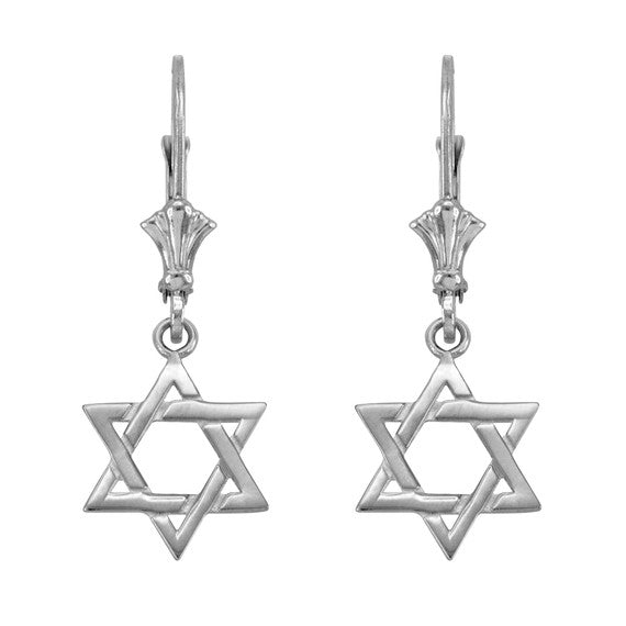 Sterling Silver Jewish Star of David Earrings