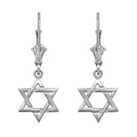 Sterling Silver Jewish Star of David Earrings