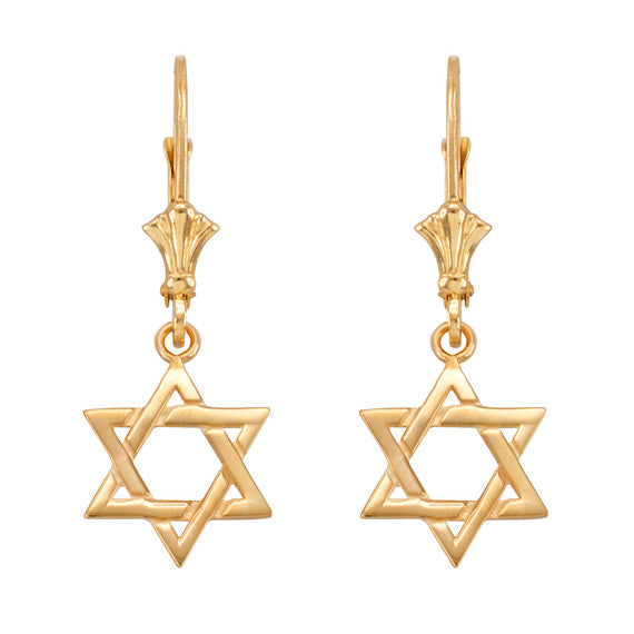 Gold Jewish Star of David Earrings(Available in Yellow/Rose/White Gold)