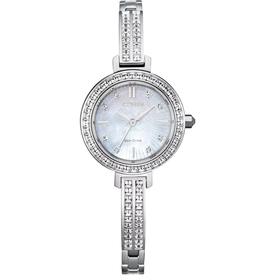 EM0860-51D Citizen Silhouette Crystal White Dial Stainless Steel Watch