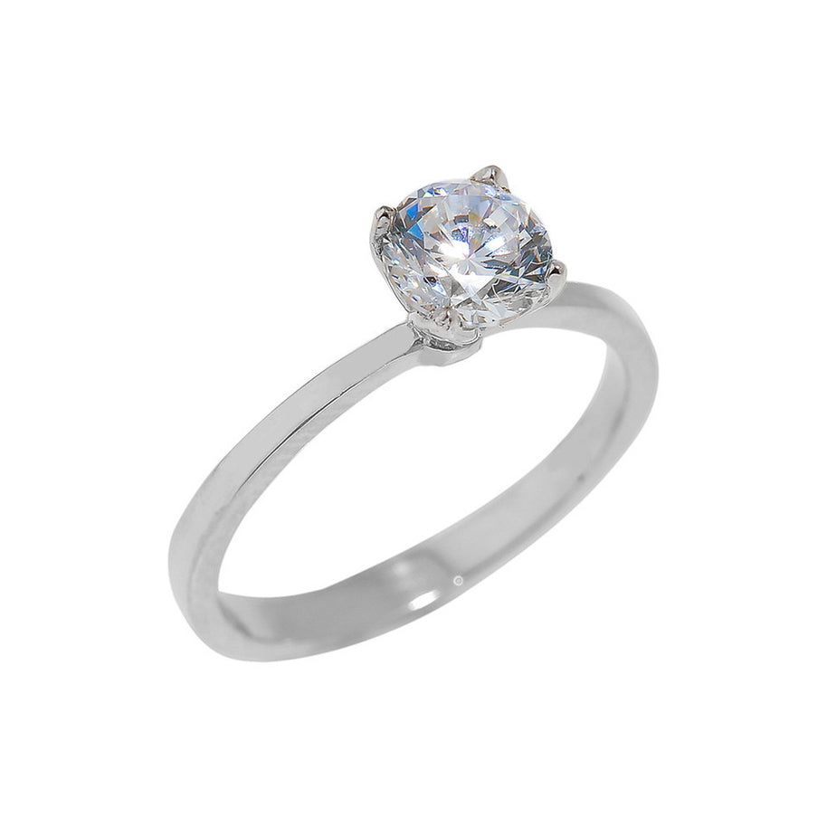 Gold CZ Ladies Engagement Ring (Available in Yellow/White Gold)