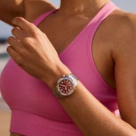 Citizen Promaster Dive EO2027-50Z Eco-Drive Red Dial Stainless Steel Women's Dive Watch