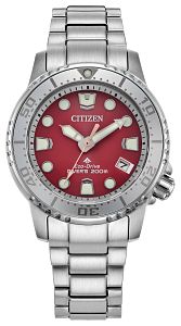 Citizen Promaster Dive EO2027-50Z Eco-Drive Red Dial Stainless Steel Women's Dive Watch