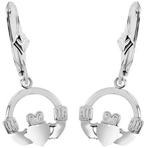 Gold Claddagh Earring with Leverback(Available in Yellow And White Gold)