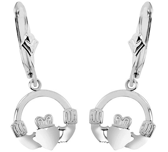 Sterling Silver Claddagh Earring with Leverback