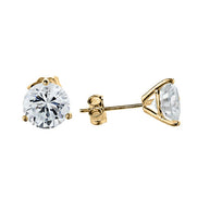 10K Gold CZ Martini Stud Earrings(Available in Yellow/Rose/White)