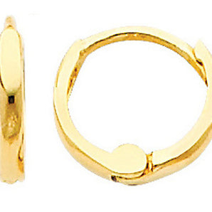 14K Yellow Gold Round Huggies