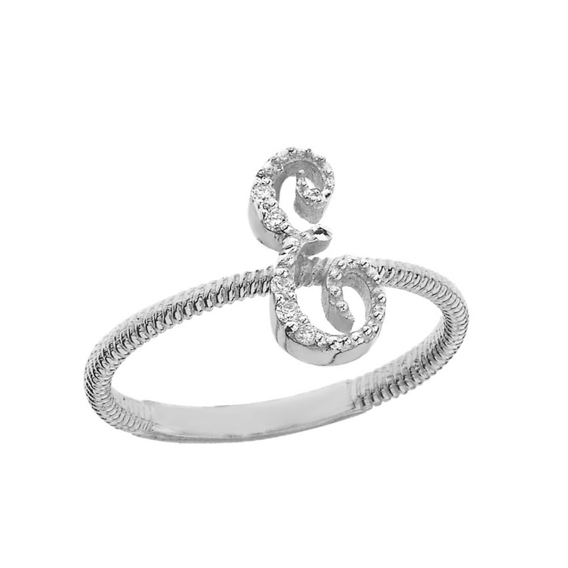 .925 Sterling Silver Cubic Zirconia Letter 