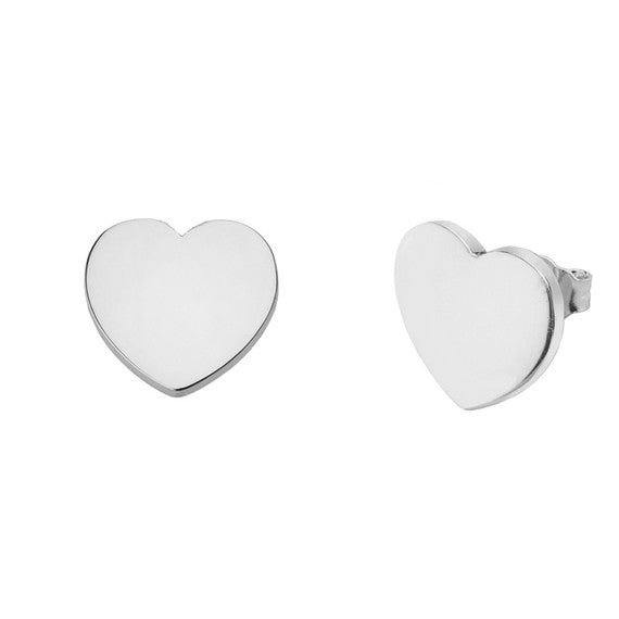 Solid Gold Simple Heart Earrings (Available in Yellow/Rose/White Gold)