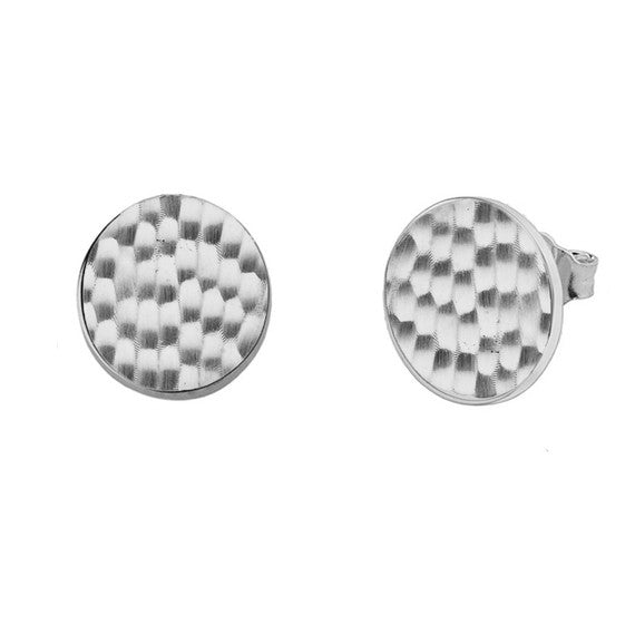Gold Hammered Round Stud Earrings(Available in Yellow/Rose/White Gold)