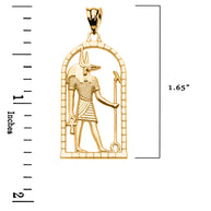 Gold Egyptian Anubis Pendant Necklace (Available in Yellow/Rose/White Gold)