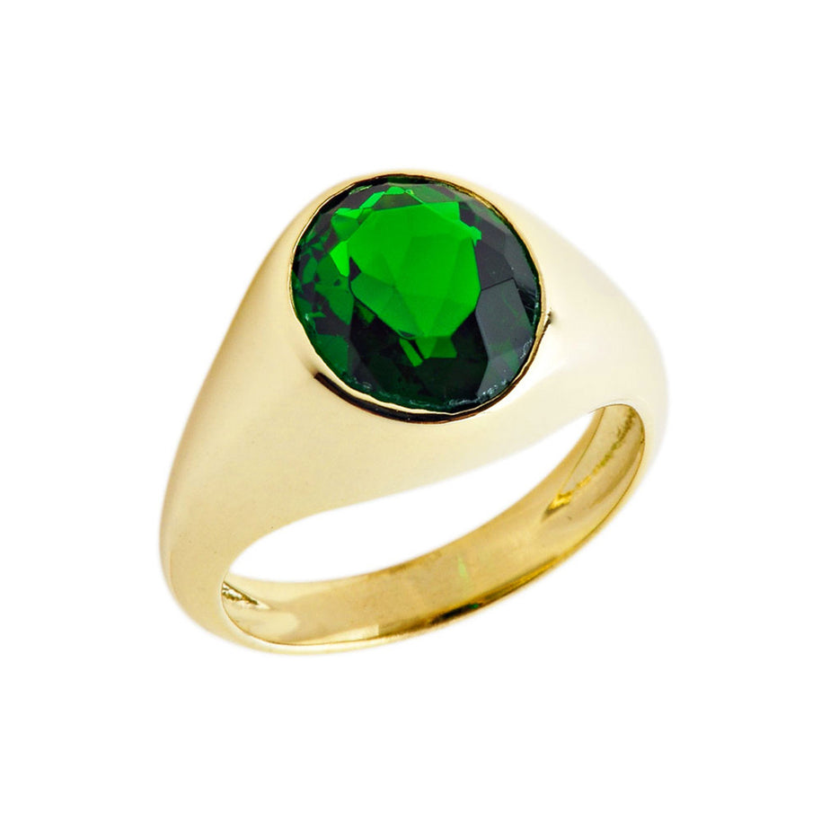 Gold Birthstone Gentleman's Pinky Ring (Available in Yellow/Rose/White Gold)