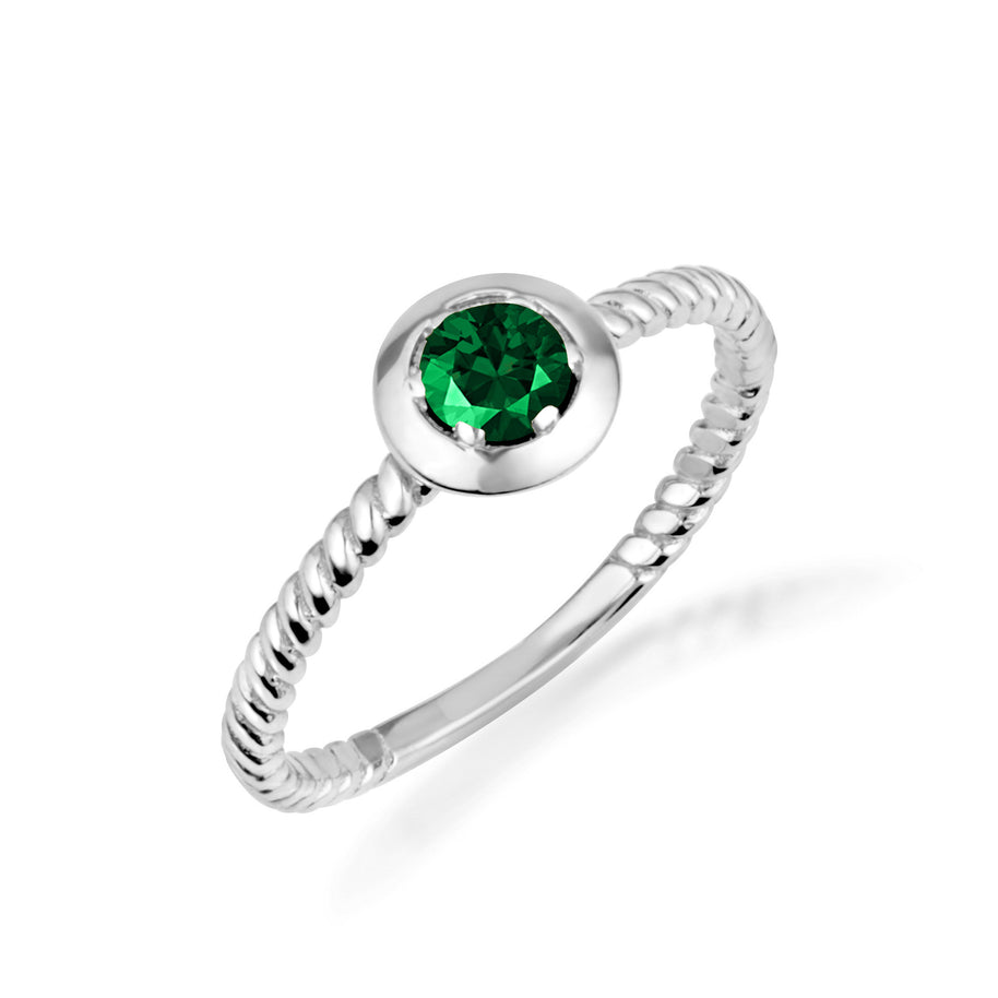 Silver Stackable Custom Birthstone Ring