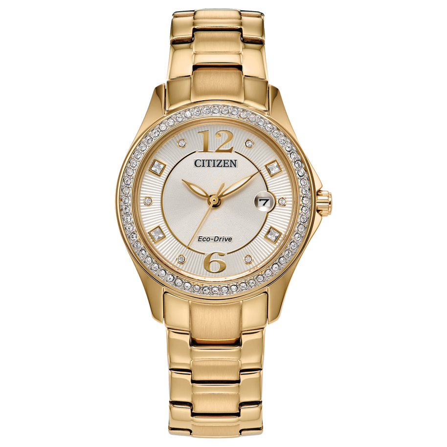 FE1147-79P Citizen Crystal Eco-Drive Champagne Dial Ladies Watch