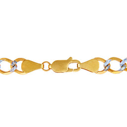 2.7mm 10K Gold Diamond Cut Figaro Chain Link Necklace