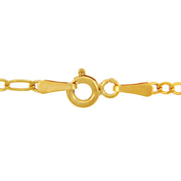 3mm Hollow 10K Gold Figaro Chain Link Necklace