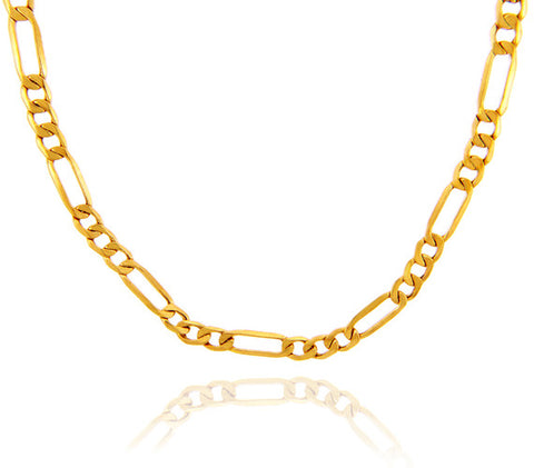 1.8mm Hollow Gold Figaro Link Chain Necklace