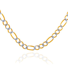 5.8mm 10K Gold Diamond Cut Figaro Chain Link Necklace