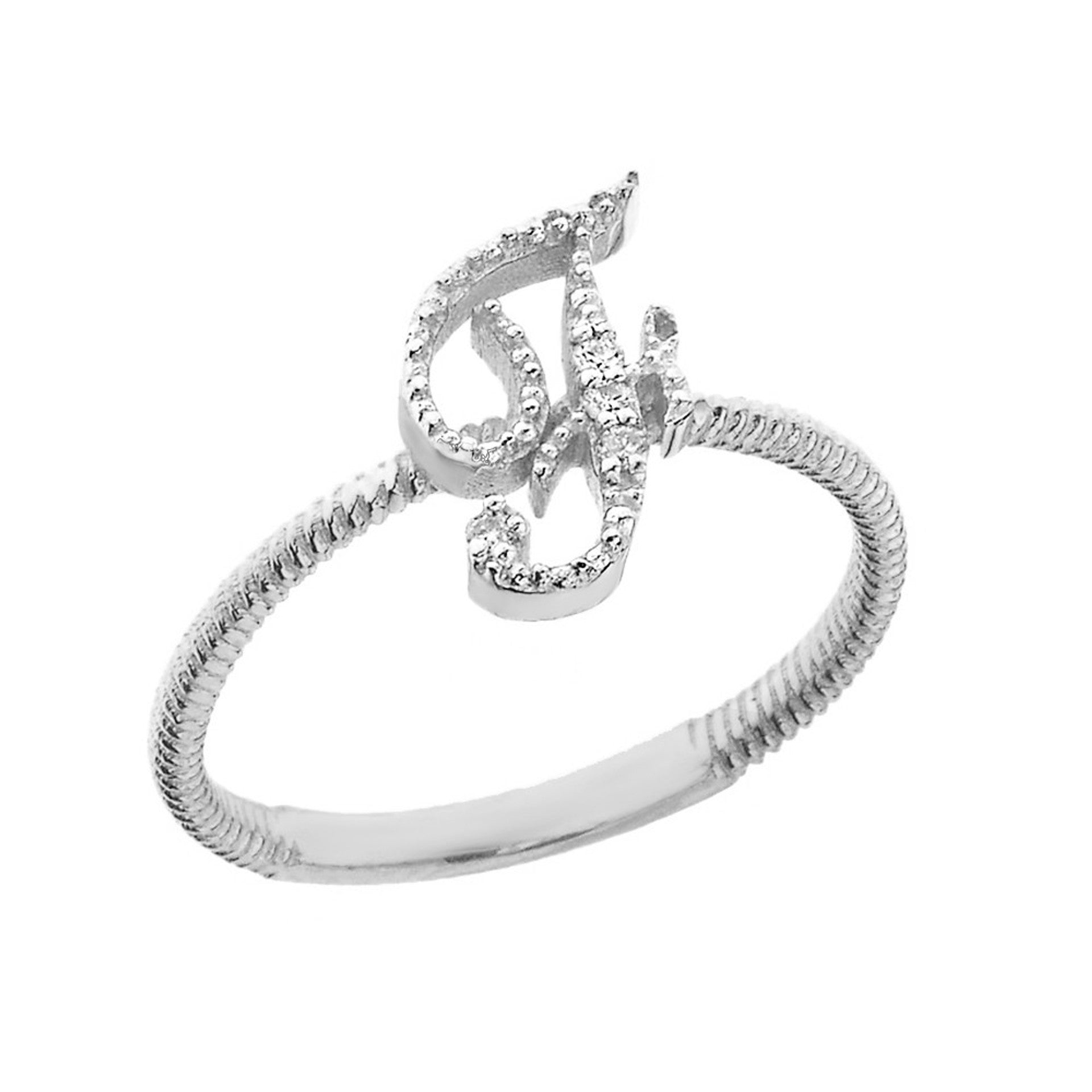 .925 Sterling Silver Cubic Zirconia Letter 