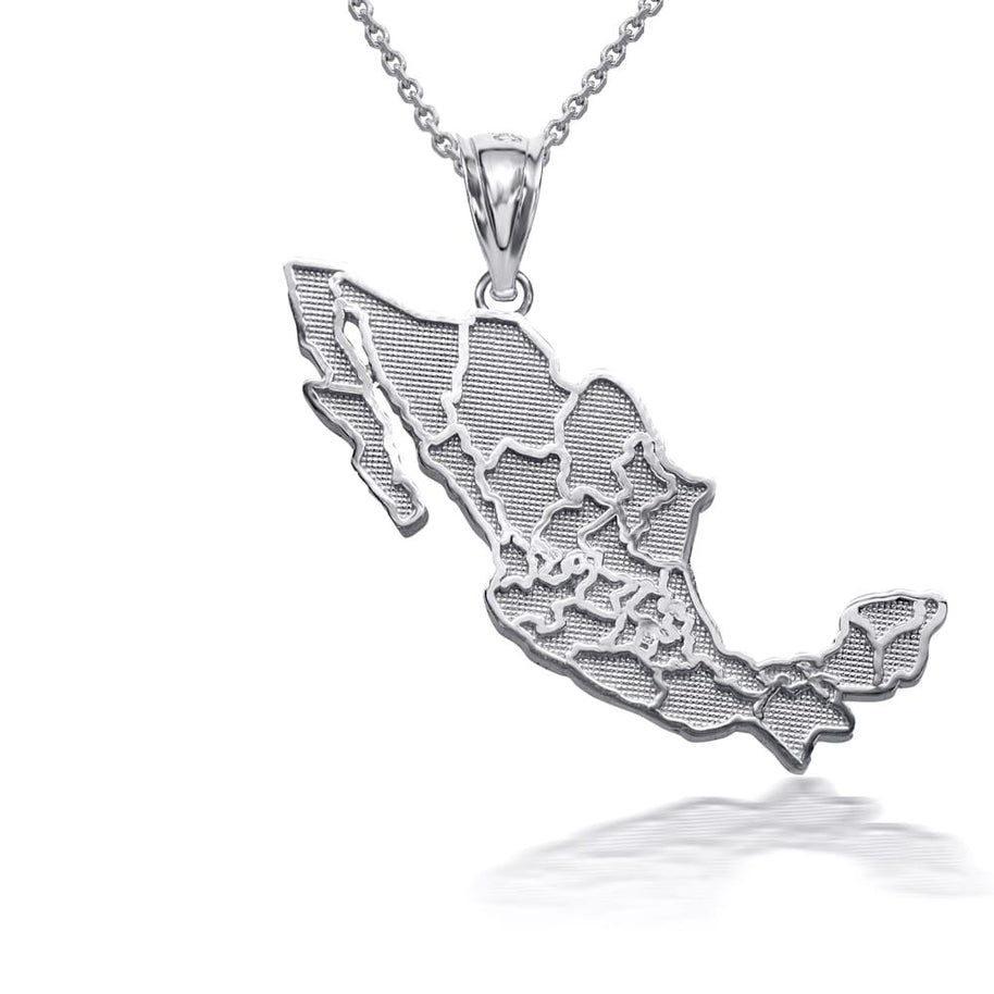 Gold Mexico Map Outline Pendant Necklace (Available in Yellow/Rose/White)
