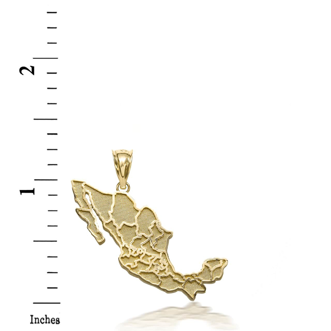 Gold Mexico Map Outline Pendant Necklace (Available in Yellow/Rose/White)